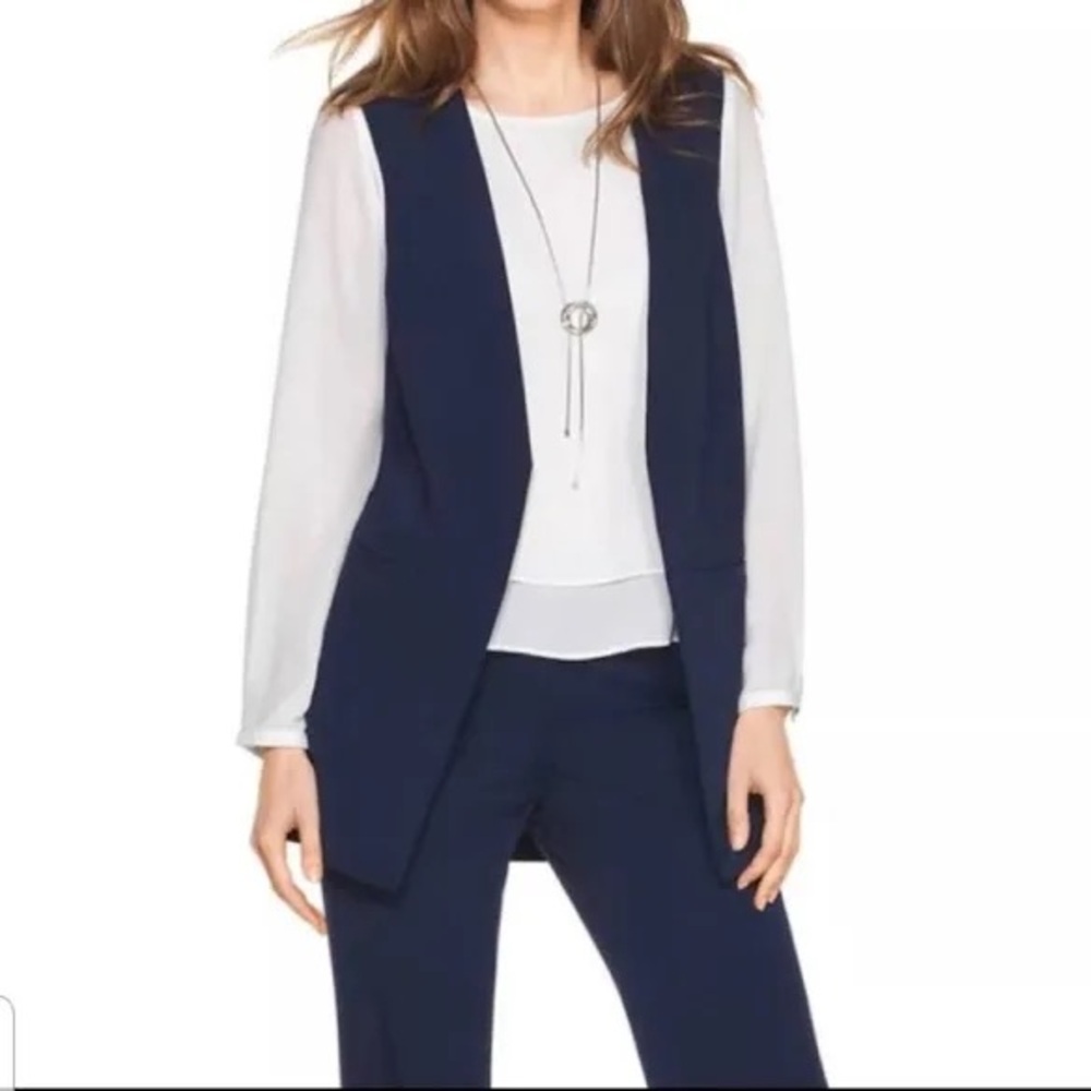 WHITE HOUSE BLACK MARKET OPEN FEONT LONG VEST